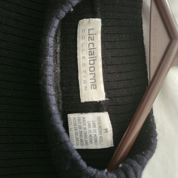 Liz Clayborne Merino Wool Knit Pullover Sweater Brass Button Trim Med - Picture 4 of 7